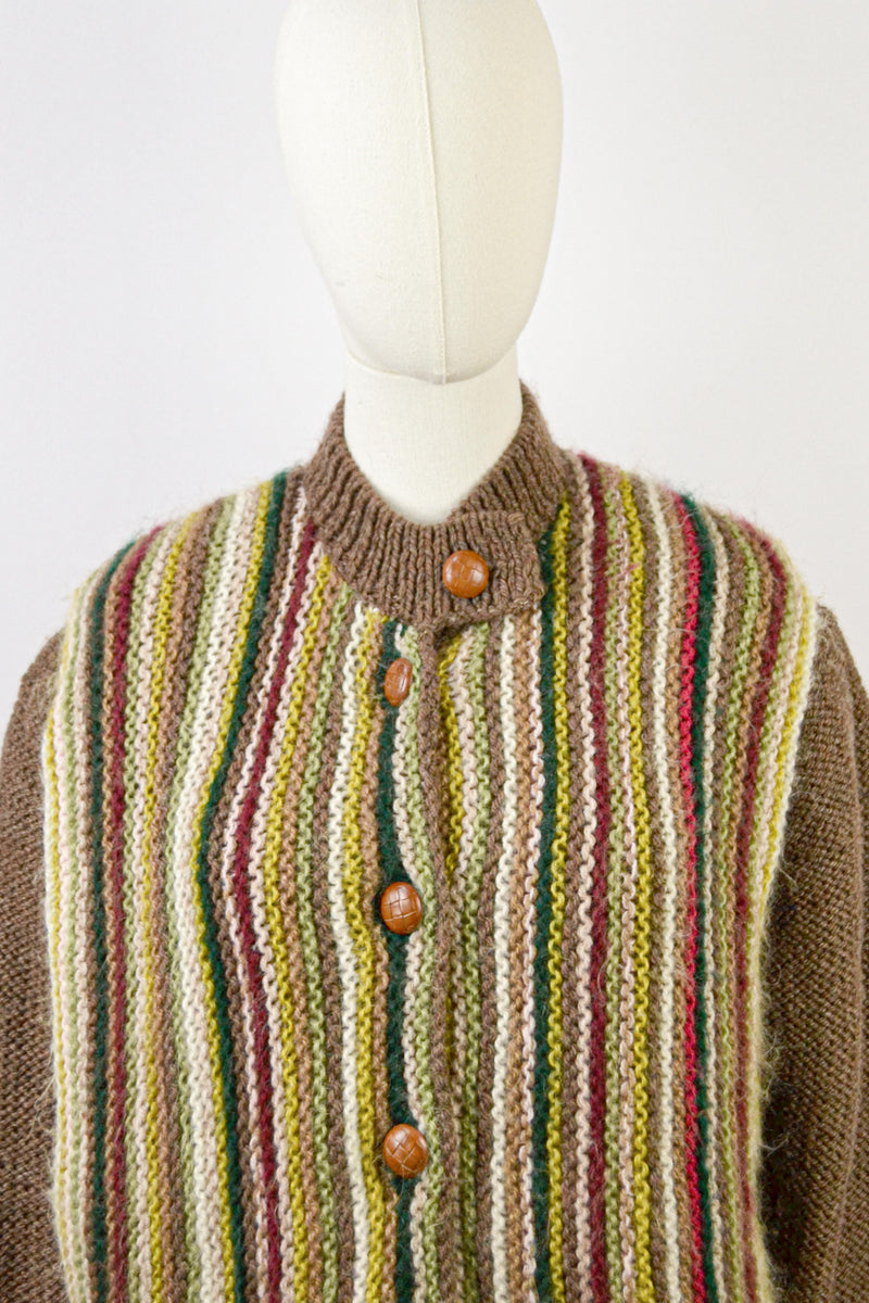WOODLAND - 1970s Vintage Wool Cardigan - Size S/M