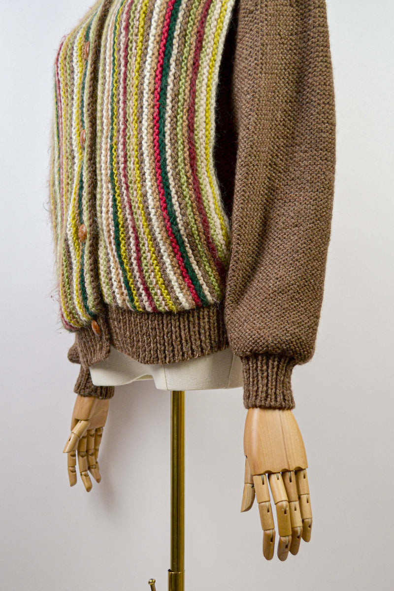 WOODLAND - 1970s Vintage Wool Cardigan - Size S/M