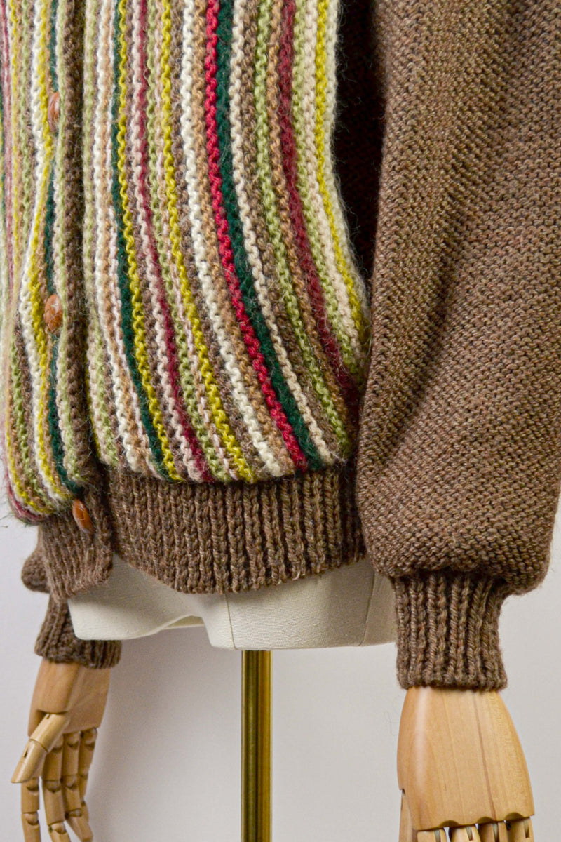 WOODLAND - 1970s Vintage Wool Cardigan - Size S/M