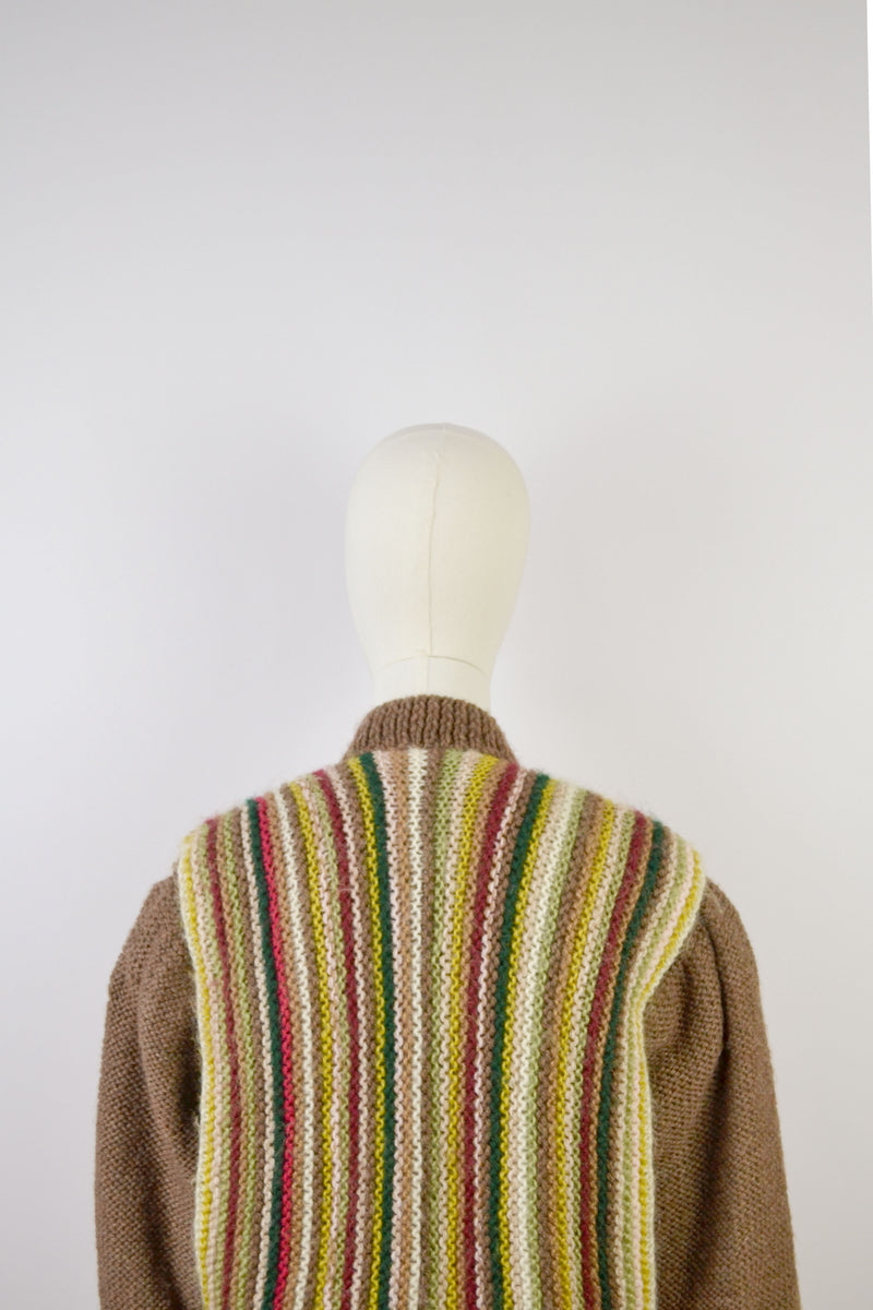 WOODLAND - 1970s Vintage Wool Cardigan - Size S/M