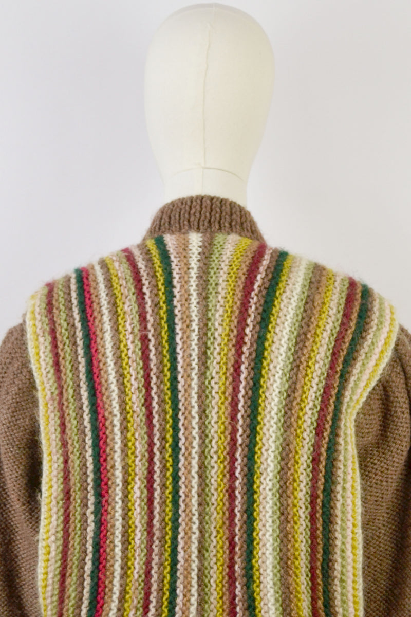 WOODLAND - 1970s Vintage Wool Cardigan - Size S/M