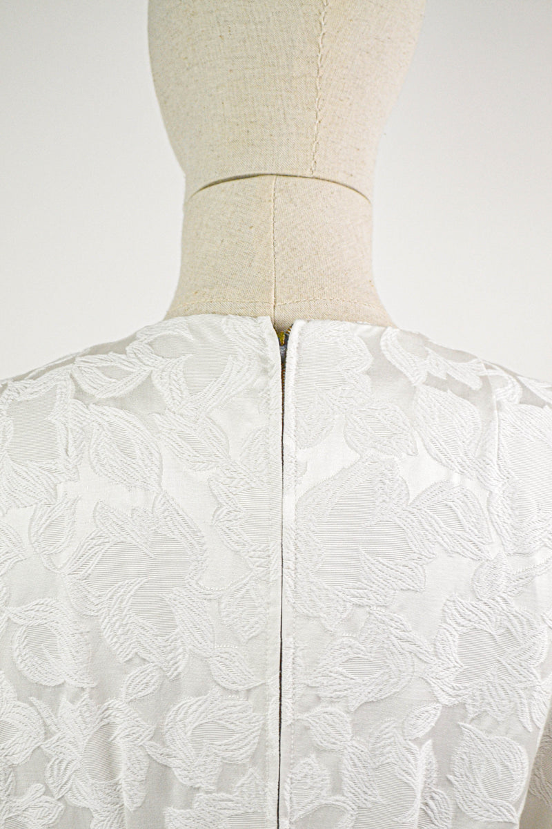 SONG OF LOVE - 1960s Vintage Jacquard wedding dress - Size S/M