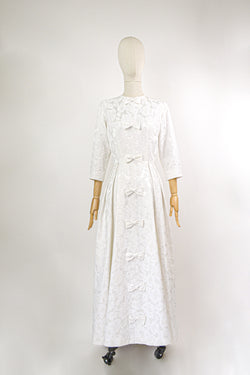 SONG OF LOVE - 1960s Vintage Jacquard wedding dress - Size S/M