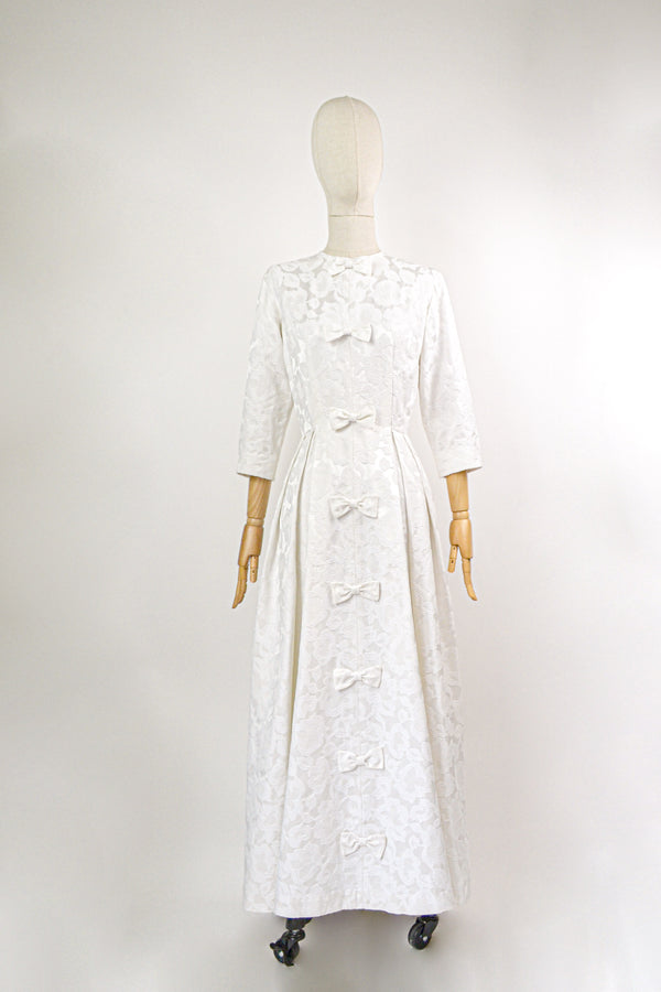 SONG OF LOVE - 1960s Vintage Jacquard wedding dress - Size S/M