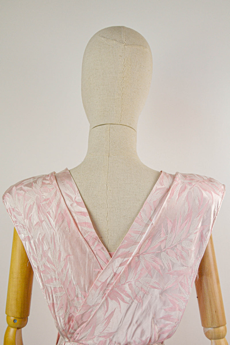 ROSINA - 1940s Vintage Handmade Pink Bridemaid Dress - Size XS/S