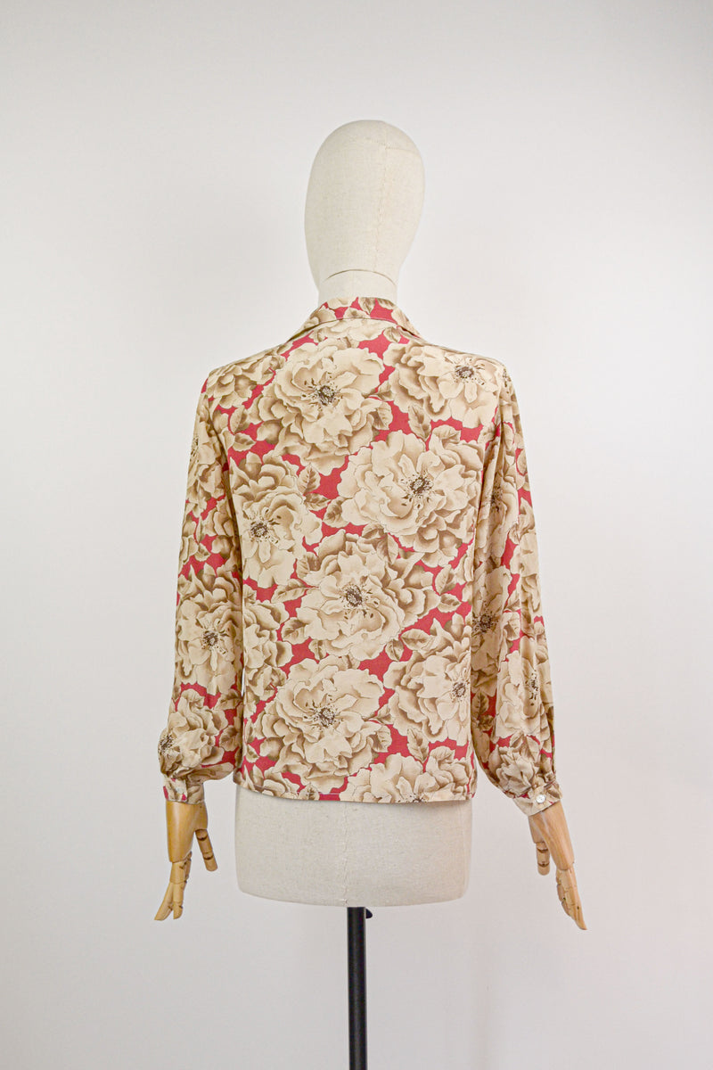 CINAMON - 1970s Vintage and Rare Cacharel Floral Silk Print - Size S/M
