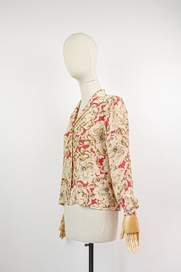 CINAMON - 1970s Vintage and Rare Cacharel Floral Silk Print - Size S/M