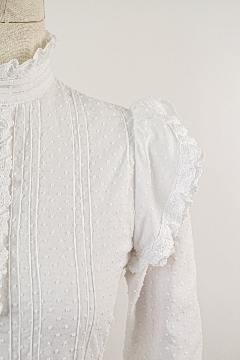 DREAM - 1970s Vintage Laura Ashley Bridal Dress - Size S