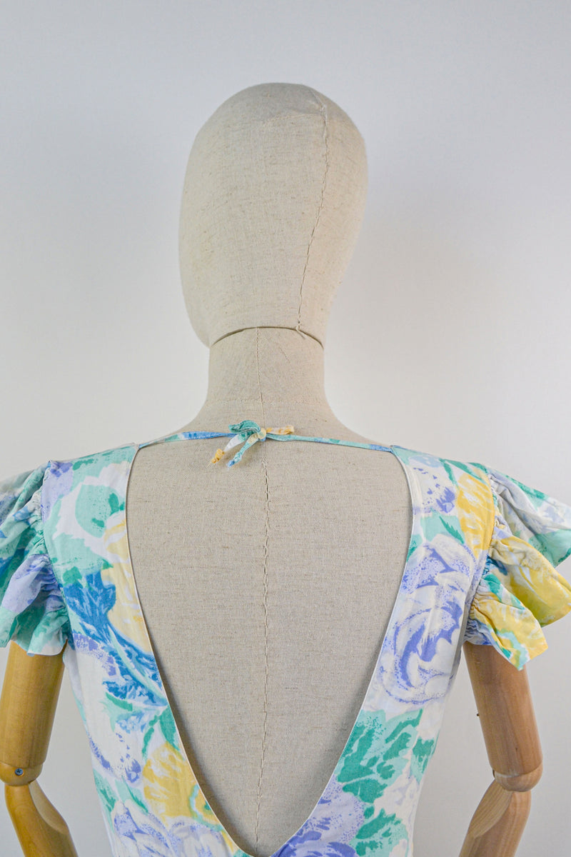 SERENITY - 1980s Vintage colourful floral dress from Rene Derhy - Size S/M