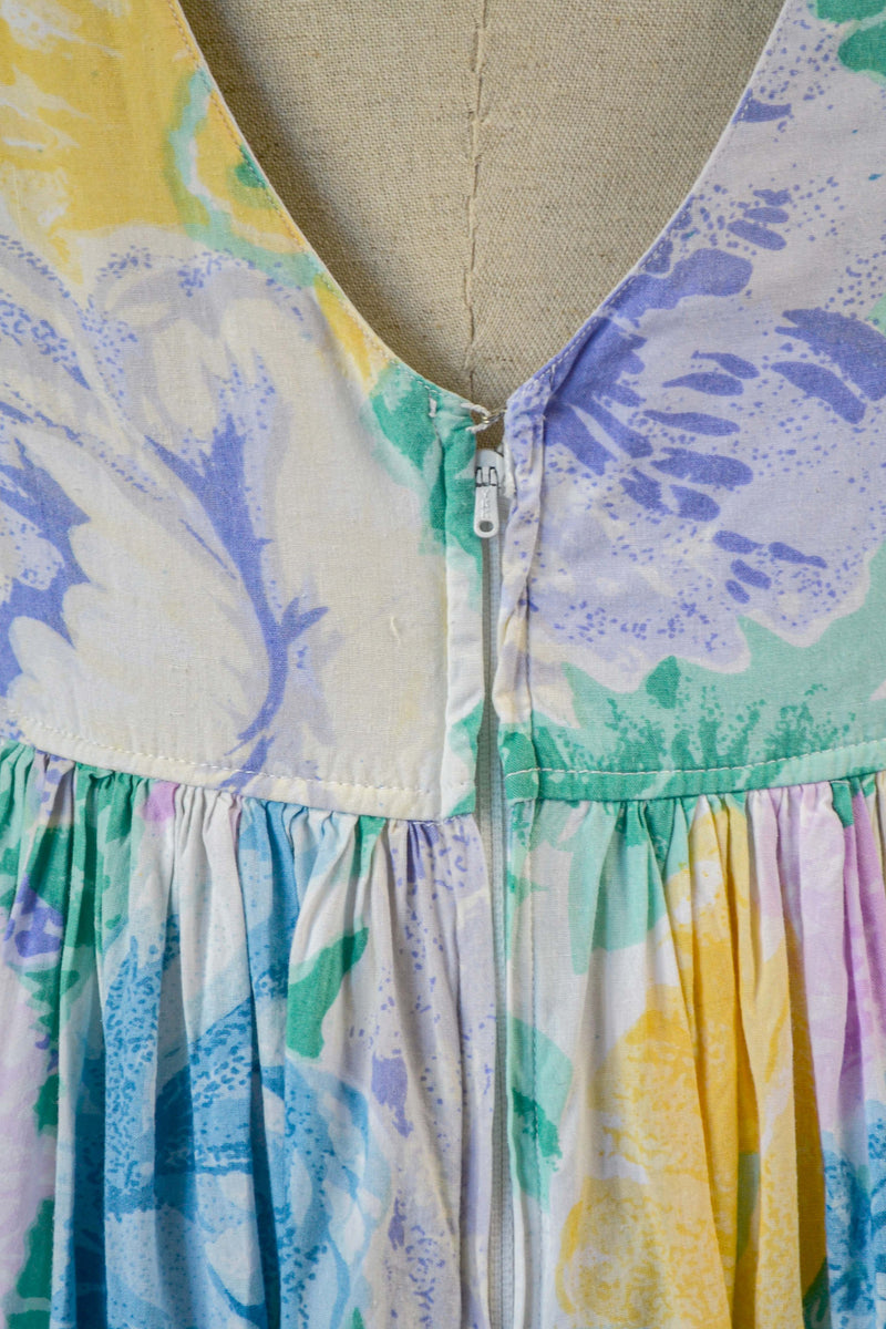 SERENITY - 1980s Vintage colourful floral dress from Rene Derhy - Size S/M