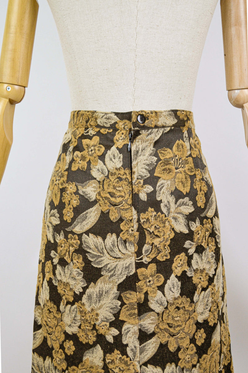 MILLEFLEUR - 1980s Vintage Tapestry Pencil Skirt - Size M