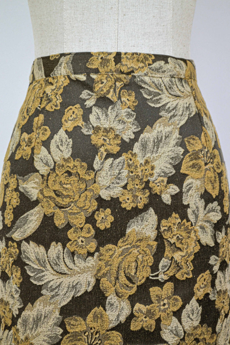 MILLEFLEUR - 1980s Vintage Tapestry Pencil Skirt - Size M