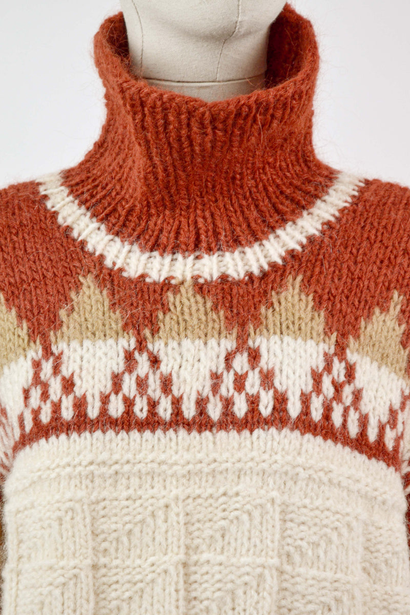 THE REDWING - 1970s Vintage Roll Neck Jumper - Size M