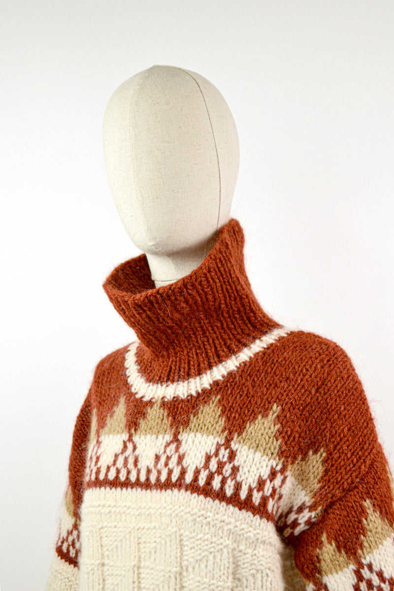 THE REDWING - 1970s Vintage Roll Neck Jumper - Size M