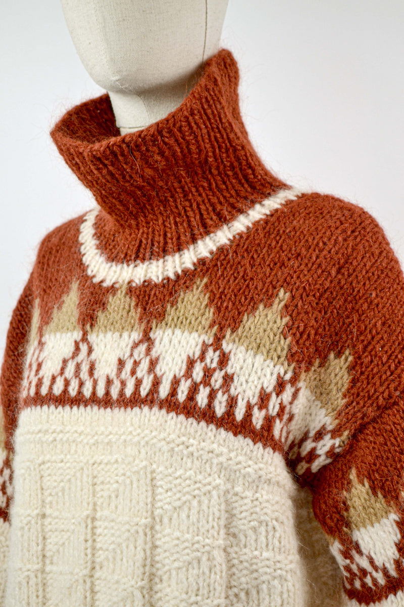THE REDWING - 1970s Vintage Roll Neck Jumper - Size M