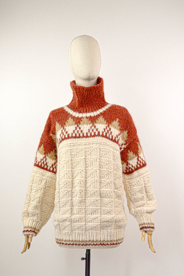 THE REDWING - 1970s Vintage Roll Neck Jumper - Size M